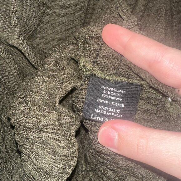 Line & Dot x Revolve Carmen Sinched Waist Blouse/Top Dark Green Size Small - Picture 5 of 6